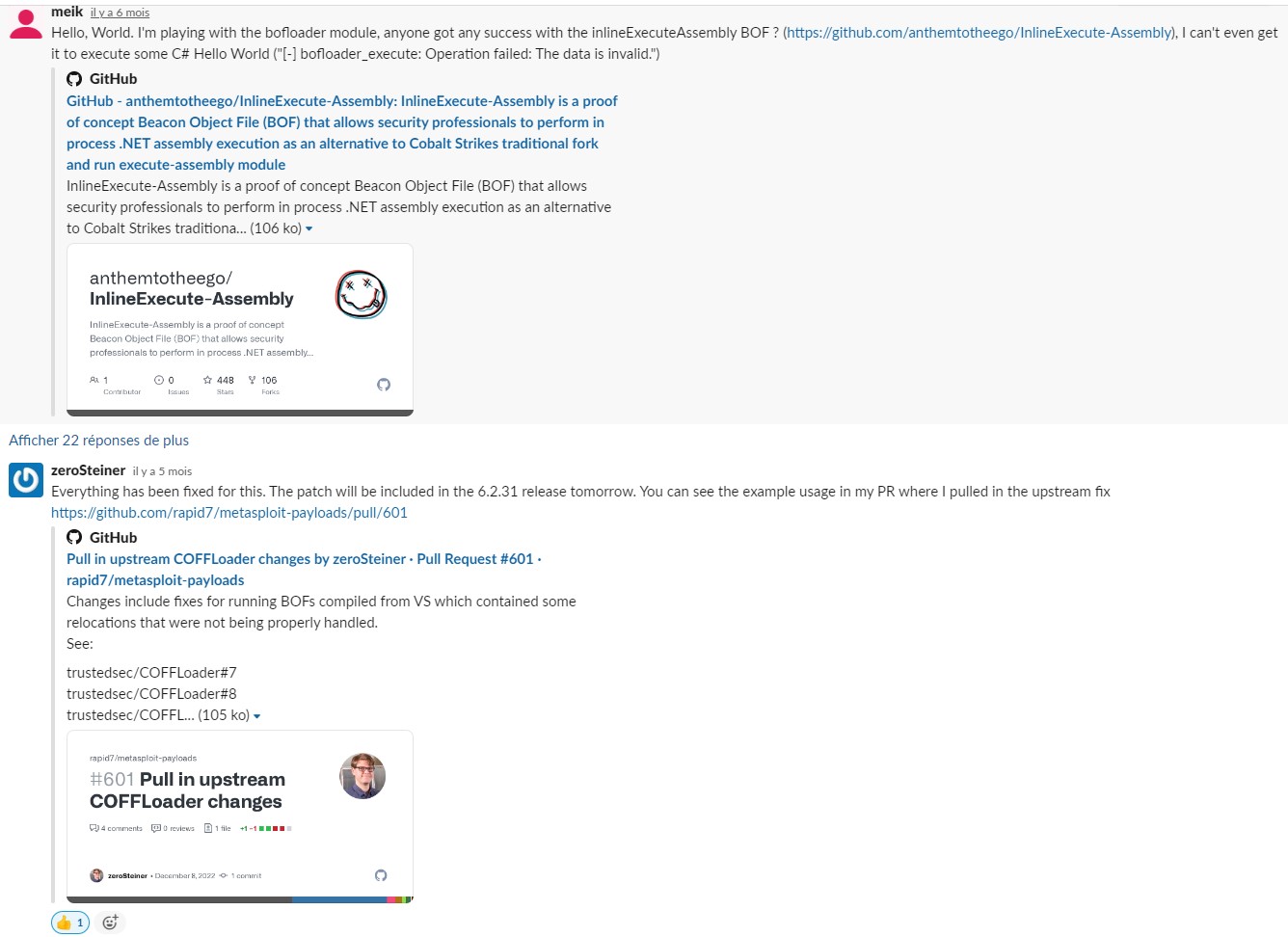 Bug report on slack